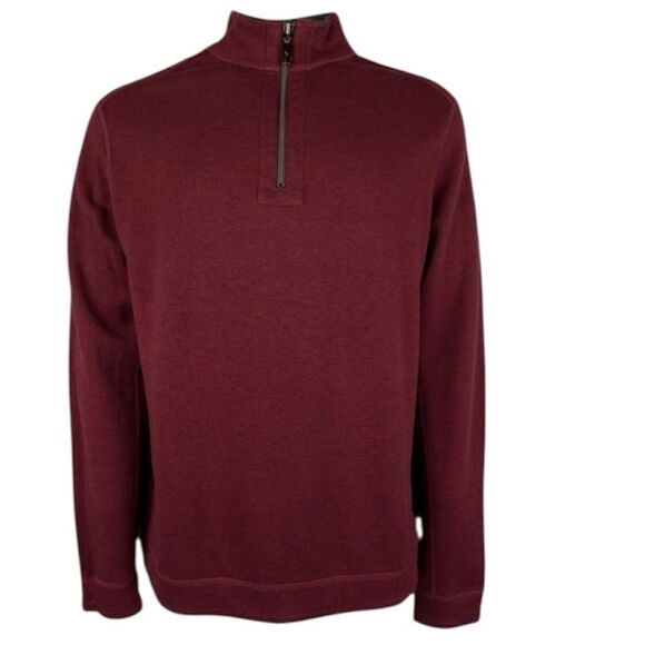 Tommy Bahama Flipshore Half-Zip Reversible Sweatshirt, Black Cherry Size 3XL NWT - Picture 1 of 12
